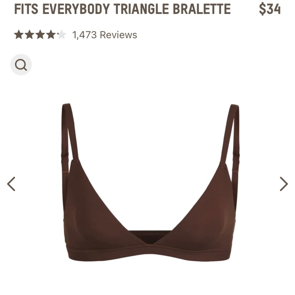 Skims FITS EVERYBODY TRIANGLE BRALETTE - Cocoa XS